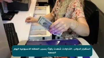 استقرار الدولار.. التداولات شهدت ركودًا بسبب العطلة الأسبوعية اليوم الجمعة